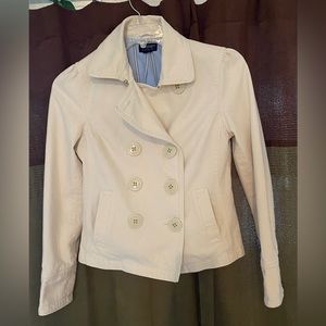 American Eagle Outfitters Ivory Vintage Pea Coat -Women’s Sz M